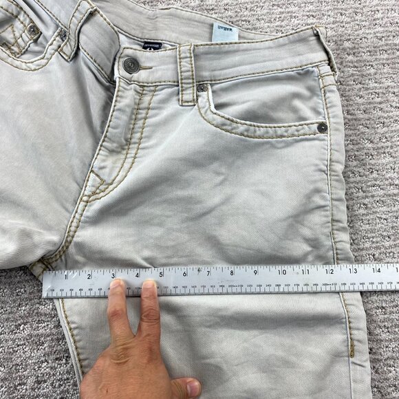 True Religion Geno Pants Men Size 34 Grayish Light Brown Relaxed Slim Stretchy - Picture 15 of 16